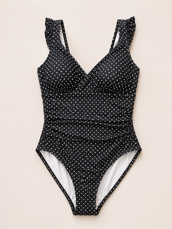 Shade & Shore Other - Shade & Shore Black and White Polka Dot One-Piece Swimsuit